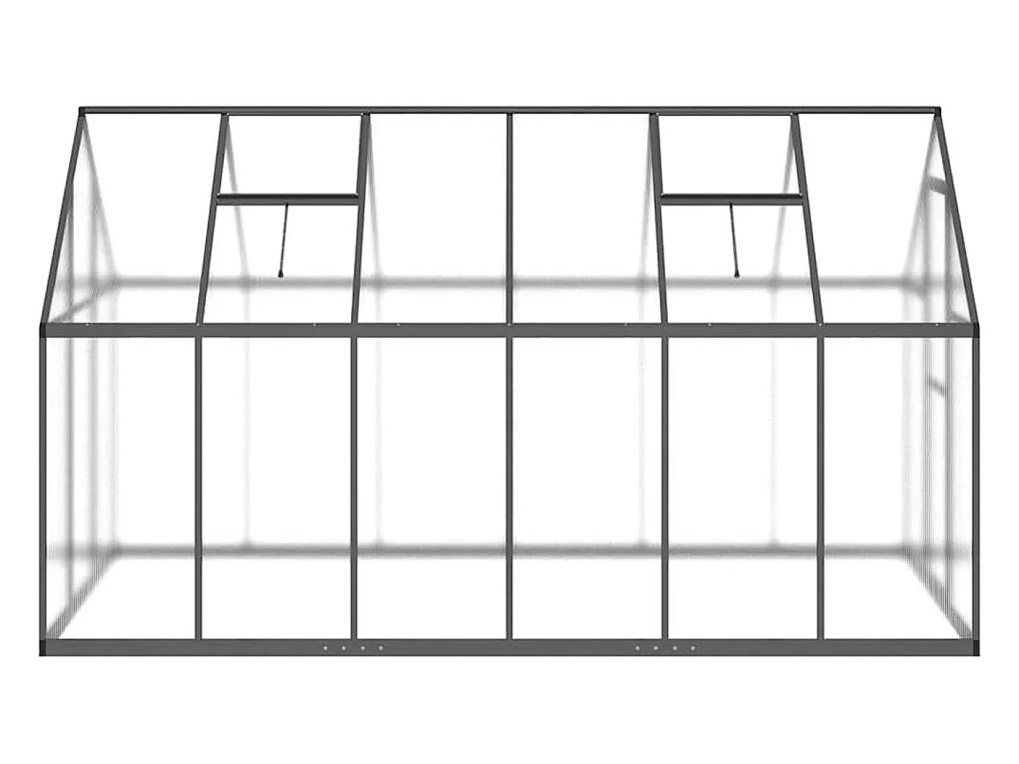 Estufa tipo tenda para plantas flores e hortaliças com estrutura de base 334 x 169 x 195 cm alumínio antracite 02_0044501