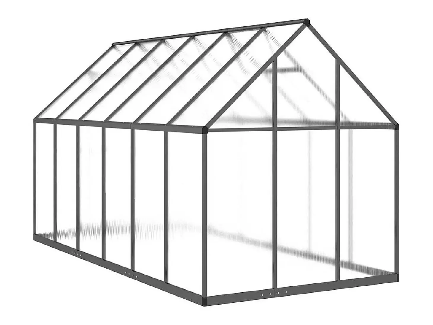 Estufa tipo tenda para plantas flores e hortaliças com estrutura de base 334 x 169 x 195 cm alumínio antracite 02_0044501