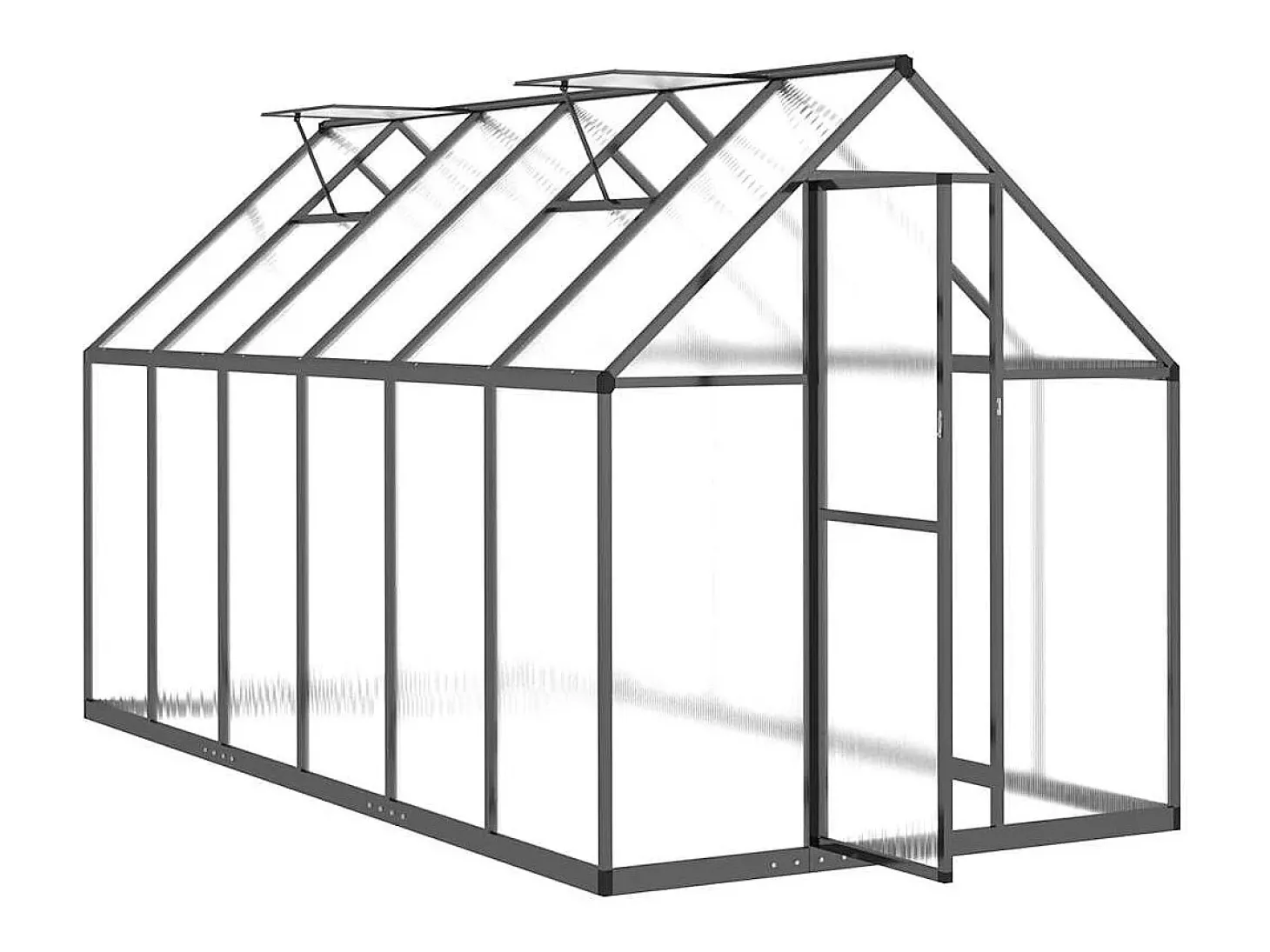 Estufa tipo tenda para plantas flores e hortaliças com estrutura de base 334 x 169 x 195 cm alumínio antracite 02_0044501