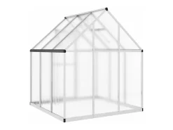 Estufa tipo tenda para plantas flores e hortaliças com base prateada 169 x 169 x 195 cm alumínio prata 02_0044516