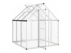 Estufa tipo tenda para plantas flores e hortaliças com base prateada 169 x 169 x 195 cm alumínio prata 02_0044516