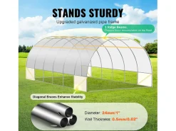 Estufa Tipo Túnel SucceBuy 5,8 x 2,8 x 2,0 m, Estrutura Galvanizada, Revestimento em PE, Branco