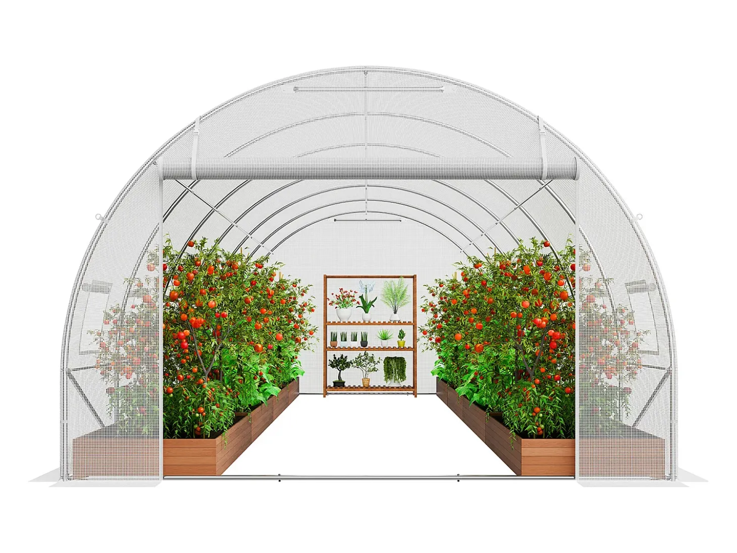 Estufa Tipo Túnel SucceBuy 5,8 x 2,8 x 2,0 m, Estrutura Galvanizada, Revestimento em PE, Branco