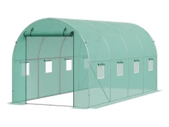 Estufa Tipo Túnel SucceBuy 4,4 x 1,9 x 1,9 m, Estrutura Galvanizada, Cobertura em PE, Verde