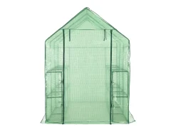 Estufa/tenda de cultivo ao nível do solo para plantas flores e vegetais com 12 prateleiras de aço 143 x 214 x 196 cm verde 02_0044655