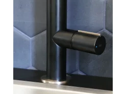 Exil Torneira misturadora de cozinha com ducha extraível preto e efeito aço inoxidável Essebagno