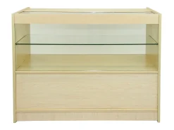 Expositor comercial C1200 em madeira de cor bordo