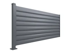 Extensão de cerca com venezianas em alumínio antracite - H80 x L173 cm - BAROMA