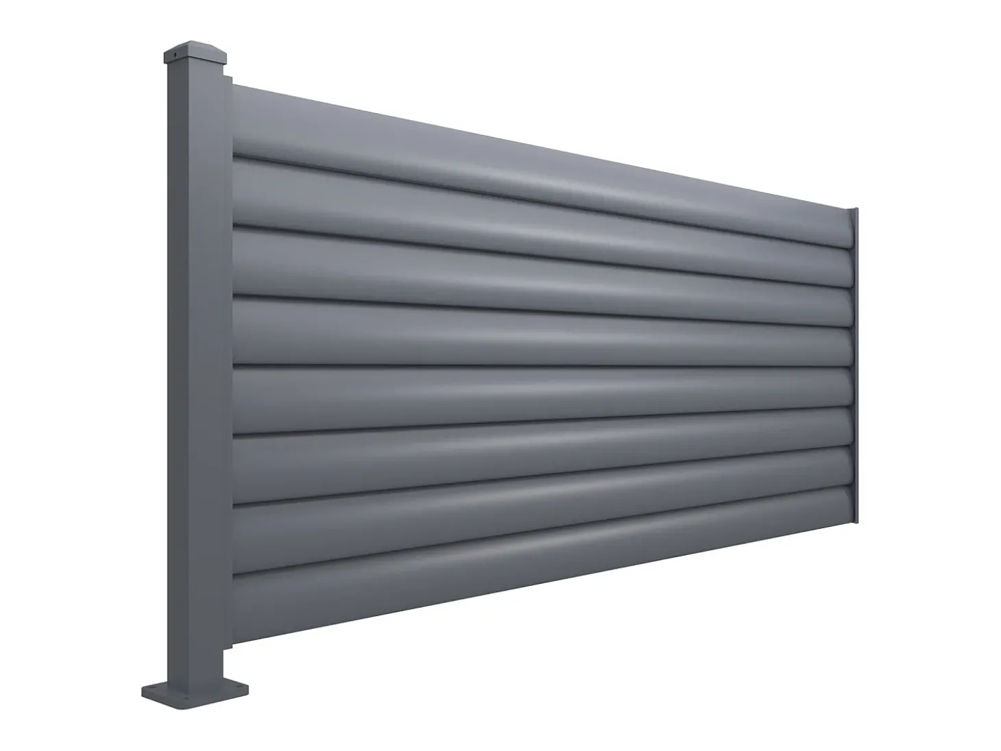 Extensão de cerca com venezianas em alumínio antracite - H80 x L173 cm - BAROMA