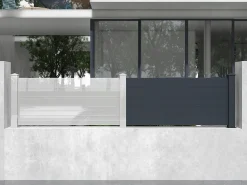 Extensão de painel de vedação de pousar A89 x C189 cm + 1 poste antracite NAZARIO
