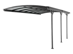 Extensão para abrigo para carro alumínio, 1 viatura, 15,15 m², cinza antracite BARESA