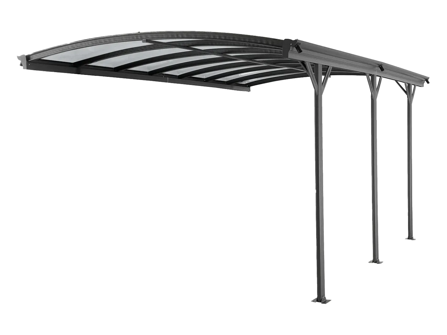 Extensão para abrigo para carro alumínio, 1 viatura, 15,15 m², cinza antracite BARESA