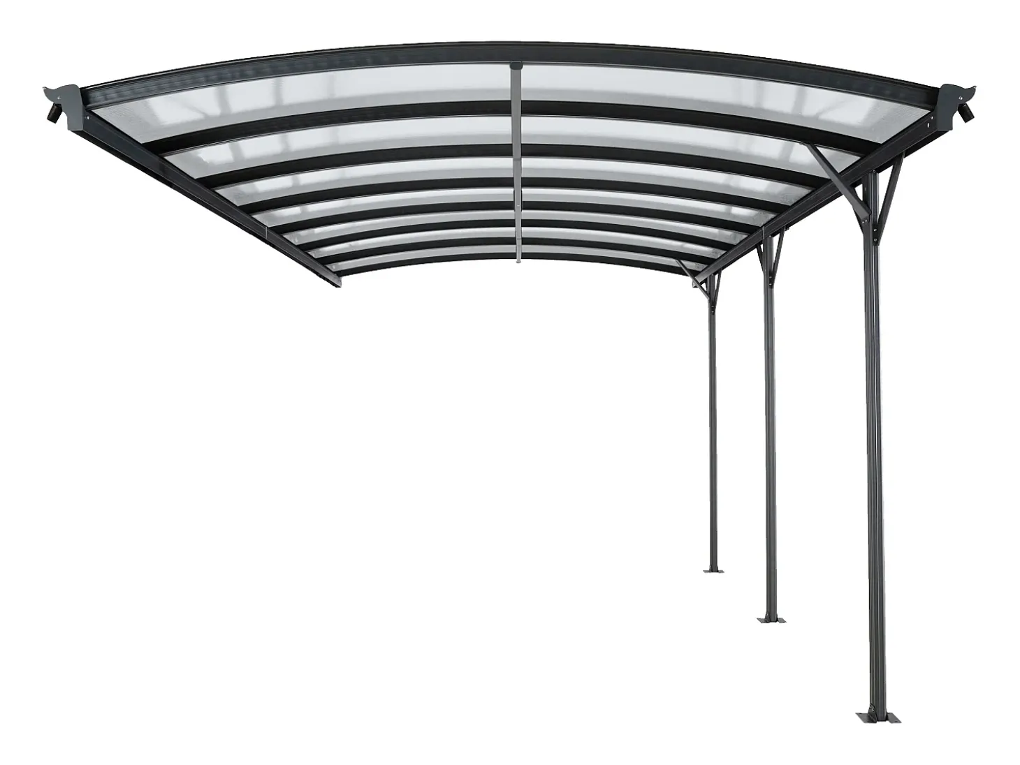 Extensão para abrigo para carro alumínio, 1 viatura, 15,15 m², cinza antracite BARESA