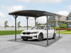 Extensão para abrigo para carro alumínio, 1 viatura, 15,15 m², cinza antracite BARESA