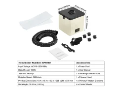 Extrator de Fumaça SucceBuy de Solda 100 W, Filtro de 3 Estágios, Fluxo de Ar 240 m³/h, Absorvedor de Fumaça de Solda Compacto para Solda