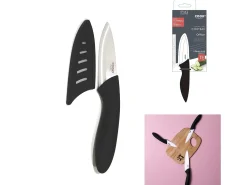 Faca de Cerâmica 16,6 cm com Cabo Soft Preto e Estojo Protetor