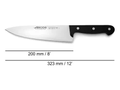 Faca de Cozinha Universal 200 mm Aço Inoxidável NITRUM® Cabo Ergonómico POM Rebites em Aço Inoxidável