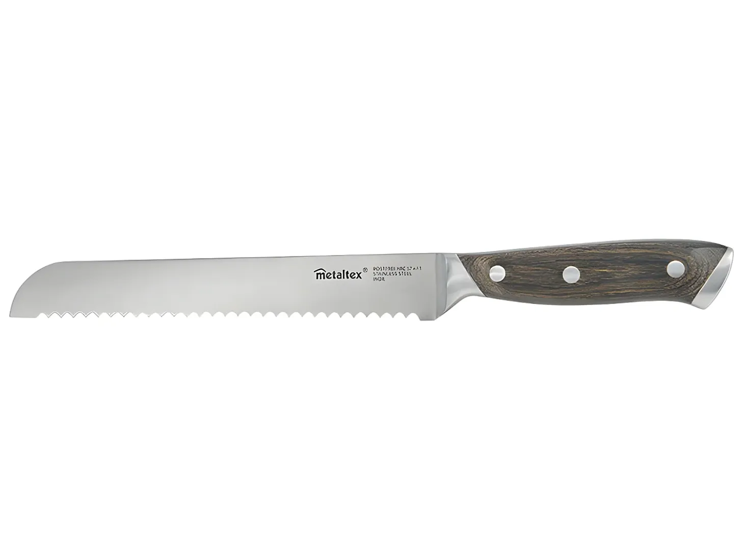 Faca de Pão HERITAGE Metaltex 20 cm Pakka Madeira Aço Inoxidável Molibdênio-Vanádio
