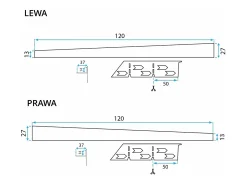 Faixa De Base De Chuveiro Inclinada Rea 120Cm Right Brush Gold