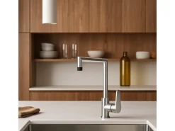 Fangolo Torneira de lava-loiça em aço inoxidável e preto Essebagno