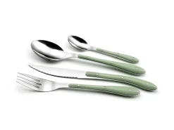 Faqueiro 24 peças Bistro 1-2-3 com cabos de água verde