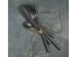 Faqueiro Vintage Preto em aço inoxidável com acabamento fosco de 16 peças