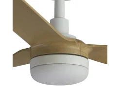 Faro Barcelona - Ventilador de Teto Punt M LED Branco/Maple - Motor DC Silencioso, Luz LED Regulável, Controle Remoto