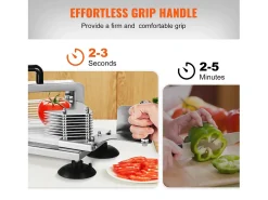 Fatiador De Tomate Comercial SucceBuy 0,64 cm Fatiador Manual Em Aço Inoxidável