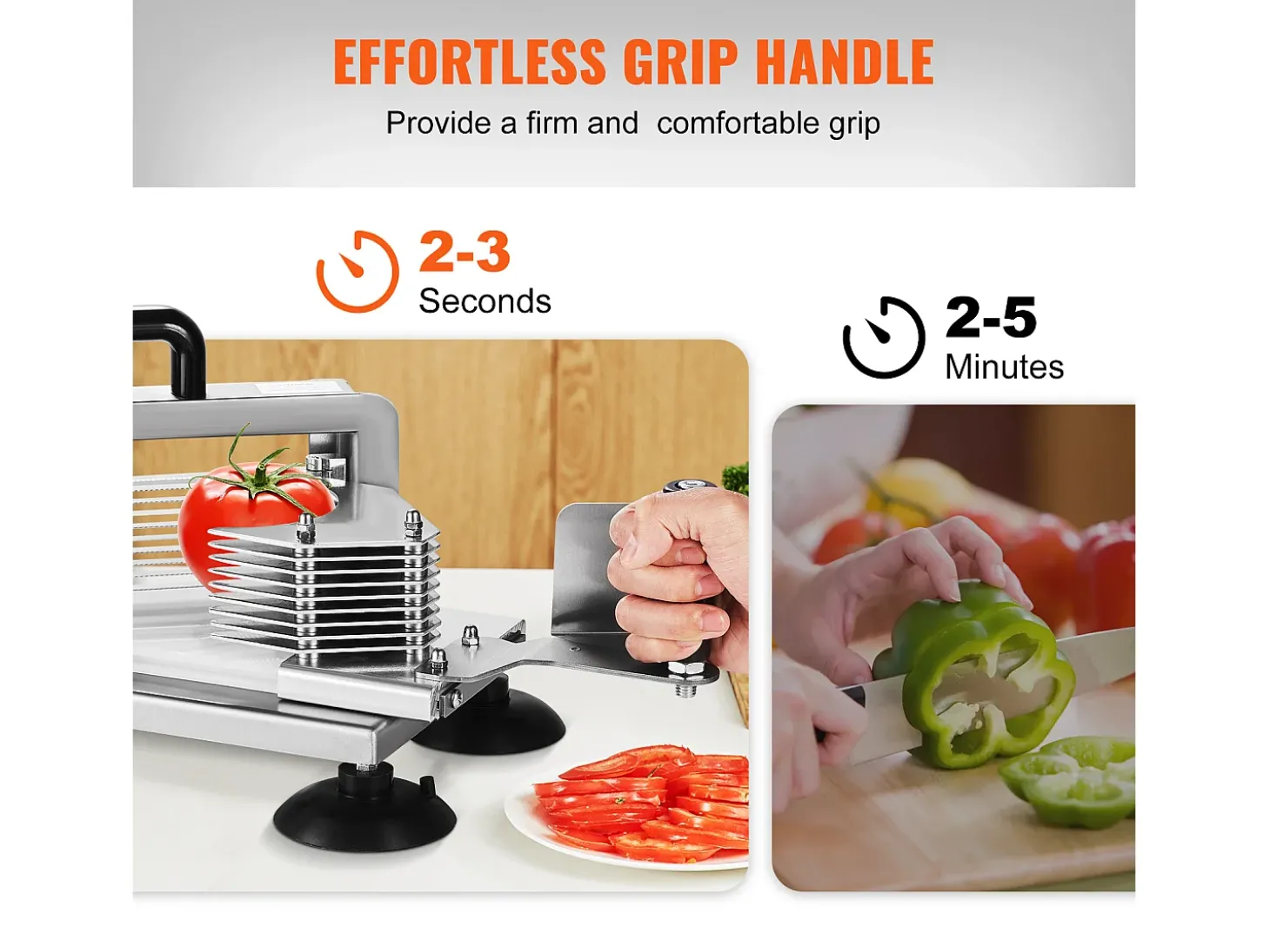 Fatiador De Tomate Comercial SucceBuy 0,64 cm Fatiador Manual Em Aço Inoxidável