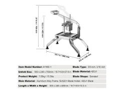 Fatiador De Tomate Comercial SucceBuy 0,96 cm E 0,48 cm Para Tomates