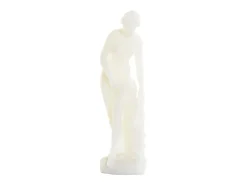 Figura decorativa clássica em resina branca 13,5x10,5x33,5 cm, design elegante e intemporal