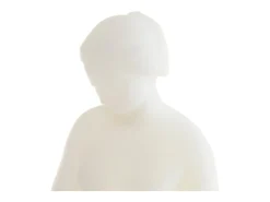Figura decorativa clássica em resina branca 13,5x10,5x33,5 cm, design elegante e intemporal