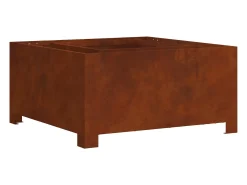 Fire Pit Castanho 80 x 80 x 40 cm Aço resistente às intempéries