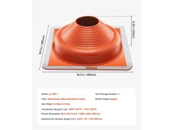 Flashing de Telhado SucceBuy Lote de 2 em Silicone de Alta Temperatura para Tubos de 17 a 36cm