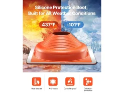 Flashing de Telhado SucceBuy Lote de 2 em Silicone de Alta Temperatura para Tubos de 17 a 36cm