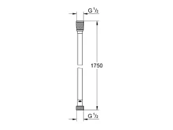 Flexível de Duche GROHE SilverFlex 1,75m - Cinzento Claro - Misturadora Termostática