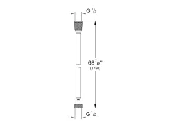 Flexível de Duche GROHE SilverFlex 1,75m - Cinzento Claro - Misturadora Termostática