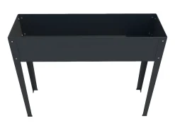 Floreira retangular com pernas em aço cinza - C100 x L30 x A80 cm - YGOS