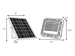Foco exterior com painel solar. Projetor a energia solar de pousar 150 lumens CLARTO