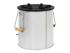 Fogão a lenha de campismo 45x25x26 cm aço prateado