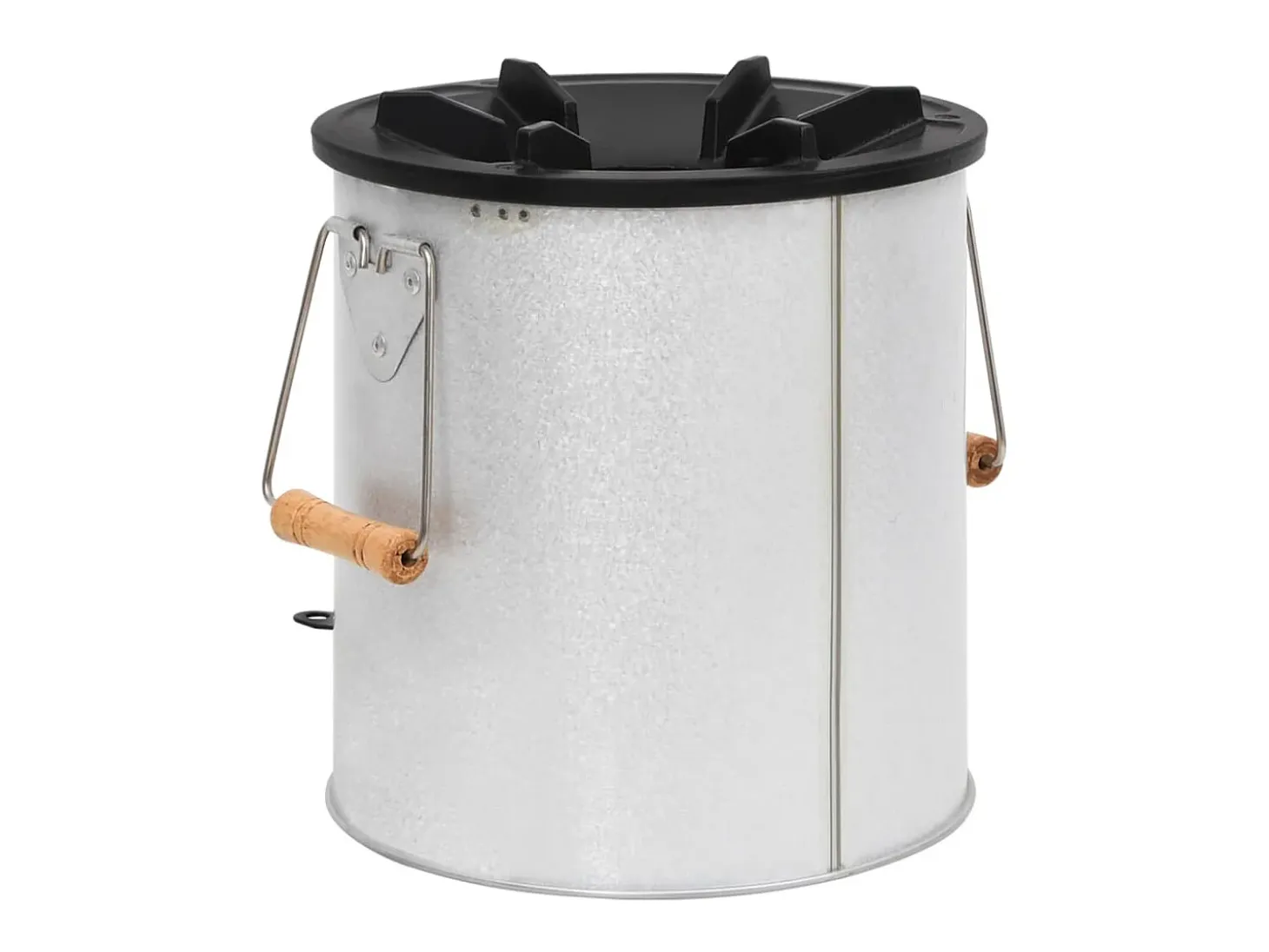 Fogão a lenha de campismo 45x25x26 cm aço prateado
