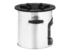 Fogão a lenha de campismo 45,5x33x25,5 aço inoxidável prateado