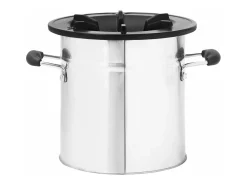 Fogão a lenha de campismo 45,5x33x25,5 aço inoxidável prateado