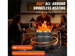 Fogão a Lenha sem Fumo SucceBuy Bonfire, 400 mm de Diâmetro, em Aço Inoxidável