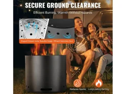 Fogão a Lenha sem Fumo SucceBuy Bonfire, 490 mm de Diâmetro, em Aço Inoxidável