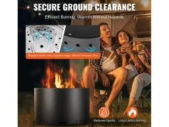 Fogão a Lenha sem Fumo SucceBuy Bonfire, 710 mm de Diâmetro, em Aço Inoxidável
