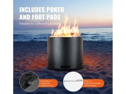 Fogão a Lenha sem Fumo SucceBuy Bonfire, 380 mm de Diâmetro, em Aço Inoxidável