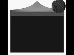 Folha lateral de substituição impermeável preta de 3x2m para gazebo dobrável