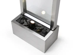 Fonte de exterior em aço inoxidável e vidro A108 cm prateado - PANGA
