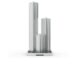 Fonte de exterior em aço inoxidável - 3 colunas - L. 49 x A. 98 cm - Prateado - PAMORA